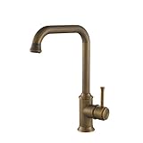 HiendureTM Antique Brass Kitchen Sink Faucet with Swivel Spout [並行輸入品]