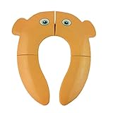 Formemory 補助便座 折り畳み式 子供用トイレ便座 おまる 赤ちゃん トイレトレーニング 車載 幼児用便座 旅行 外出 持ち運び便利 滑りにくい イエロー 熊