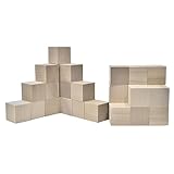 [ハッピークローバー] 日本製 立方体積み木 30個セット 積みやすい 本物の木 ニキーチン 安定感のある重さ 対象年齢:3歳以上