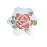 排水口カバー 蓋 有田焼 陶器 水回り トイレ 洗面台 かわいい おしゃれ 水はね防止 (薔薇 赤)