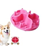 Yurika 早食い防止 食器 犬 猫用 スローフィーダー 吸盤付き ペットボウル ゆっくりフードボウル 組み込み型 滑り止めフードボウル ペット用品 小型犬中型犬 大型犬適用 各種食器対応 -ピンク||直径8cm