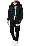 [ソレイルドール] ジャージ メンズ 上下 上下セット ロゴ プリント セットアップ M-5L ルームウェア 部屋着 (5L, ブラック)