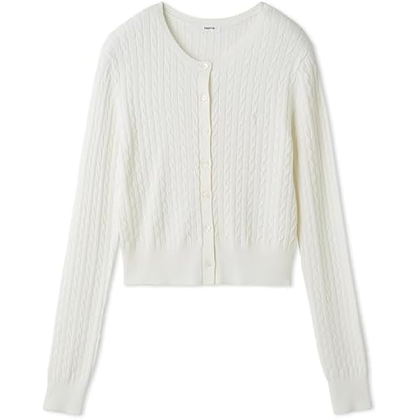 Amazon | シルクブレンドミニケーブルカーディガン FWNT251126WHTF