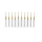 Akozon CNC彫刻ビットチタンコートタングステンエンドミルミルカッター3.175mmx1mm 10個セット