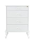 ILC リルデココ パール 4段チェスト タンス 衣類収納 猫脚 ホワイト LC-C600