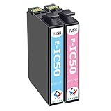 IC50互換インクカートリッジIC50 2個セットふうせんインク ICLC50 ICLM50各1本 対応プリンター:EP-301/302/4004/702A/703A/704A/705A/774A/801A/802A/803AW/804AR/901F/902A/903A等 増量タイプ 奈良インク 残量表示機能付
