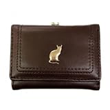 がま口ミニ財布 ねこメタル A43-2 ブラウン