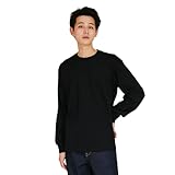 長袖Tシャツ 綿100％ THE BEST OF BLACK-T 1P Hanes T-SHIRTS KURO クルーネックロングスリーブTシャツ HM4-C201-090-M