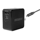 アドテック 65W PD充電器 15V/4A出力対応 PD 2ポート USB-C USB-A タイプC 急速充電 高速充電 GaN 窒化ガリウム 小型 折りたたみ式 プラグ 携帯 PC タブレット スマホ 対応 TYPE-C type-C アダプタ eMarker Type-Cケーブル付 ブラック APD-A065AC-wC-BK