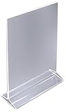 ChefLand Table Card Display/Plastic Upright Menu Ad Frame/Acrylic Sign Holder, 81/2 by 11-Inch, 6-Pa