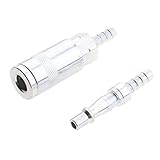 Perfk 2本　エアライン　ホース　コンプレッサー　フィッティング　コネクタ　クイックリリース　全3サイズ - 6MM