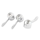 uxcell　水タップハンドル　 蛇口ハンドグリップ　フィッティングノブ　キッチンベイスン　シルバートーン　3個入り