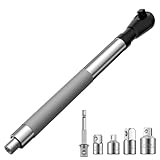 電気ドリル用オフセット延長レンチ、ソケットセット用インパクトレンチエクステンダー、1/2インチ電動ドリルアダプター、4つの変換アダプター、狭いスペースのためのスリムなデザイン(1)