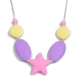 Silicone Baby Teething Necklace, Baby Safe for Mom to Wear, Fun Baby Shower Gift Grandma Gift, Ease 
