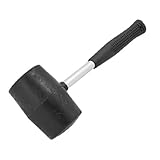 DealMux滑り止めはラバーヘッドマレットハンマーツール、0.25メートル、ブラックハンドル