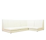 (DORIS) コーナーソファー ロータイプ レザー 【セドリック ホワイト】 合皮 フロアソファ 横幅：170cm (KIC)