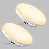 C-J-W LED人感センサーライト LED電球 E26口金 シーリングライト 小型 超薄型 4畳 天井照明 玄関 廊下灯 2700K 15W 60W相当 1500lm トイレ/廊下/玄関/脱衣所/階段 電球色 日本語説明書付 2個セット