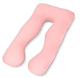 Meiz 妊婦抱き枕 授乳クッション U型妊婦枕 マタニティいびき 肩こりハグピロー ピンク