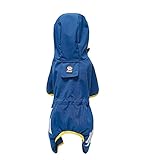 犬 レインコート カッパ 小型犬 中型犬 犬用 ポンチョ 防水 防風 着脱簡単 フード帽子付き (L, ブルー)