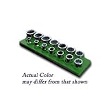 1 / 2インチドライブShallowソケットOrganizer w /磁気ベース14穴 – ダークグリーン