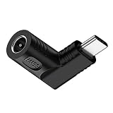 NFHK DCジャック5.5x1.7mm入力→USB-C Type-C角度90度電源プラグ充電アダプタ（ノートPCスマホ用