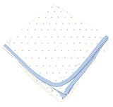 SheetWorld Soft & Stretchy Swaddle Blanket - Blue Pindot - Made In USA by sheetworld