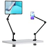 【2023最新型】タブレットスタンド タブレット アーム iPadスタンド 六つ可動関節 耐荷重1.5KG 水平 垂直設置 360度回転 角