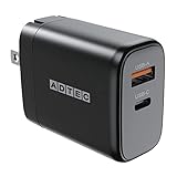 アドテック PD充電器 65W 【USB-C+USB-A】GaN 窒化ガリウム 2ポート 急速充電器 タイプc 充電器 超小型 軽量 折りたたみ式プラグ MacBook iPad iPhone 17 Android タブレット ノートPC Switch PD3.0/QC3.0/PPS 充電 高速充電 急速充電 携帯 出張 旅行 コンセント ACアダプタ ブラック APD-V065AC-BK