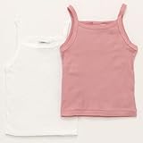 Petit Bateau (プチバトー) 1×1ライトピコレース キャミソール 2枚セット ローズピンク×ホワイト (3A)
