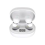 Bluetooth イヤホン 超小型 ブルートゥース 5.2 ヘッドセット マイク内蔵 ワイヤレスイヤホン 軽量 両耳 自動ペアリング HiFi音質 bluetooth ヘッドセット ミニ充電ケース付き LED残電量表示 iPhone/iPad/Android対応 ホワイト