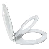 Topseat TinyHiney Pottyラウンドトイレシート、大人用/子、W / Slow Close Chromedメタルヒンジ、木製、ホワイト