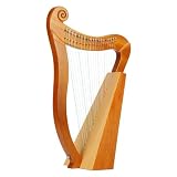 Hubiuyo 木製竪琴 アイリッシュハープ 15/19弦 手作り ハープバッグ、チューニングレンチ、ハープ弦付き 音楽愛好家、初心者、子供、大人用 (19弦)