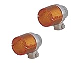 キジマ (kijima) バイク バイクパーツ ウインカーランプ #410 アルミダイキャスト製 φ50×72mm 2個入り シルバーボディ/アンバーレンズ 219-5204