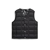 [タイオン・インナーダウン・オフィシャル] キッズ Vネックボタン インナーダウンベスト(TAION-K001) 130 ブラック