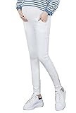 BEREAM マタニティ スキニー パンツ ストレッチ レギンス ズボン スッキリ キレイメ 産前 産後 ホワイト ＸＸＬ