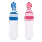 Baosity スプーン付き　2個　90ML　シリコン　スクイズ　フィーダー　ベビー　フード　ディスペンシング