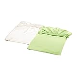 IKEA LENベビーベッドフィットシートホワイトグリーン2パック503.198.02サイズ28 x 52