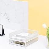 A3 卓上収納ラック メッシュ 金属 書類トレー メタル 横型 縦型 レターケースa3書類トレー ファイルラック3段/4段/5/段6段 書類棚 新聞/雑誌/A4ファイル/フォルダー/書類入れ 机上用品 整理 大容量 オフィス 寝室 リビング収納 ホワイト (A3縦型レターケース2個,ホワイト)