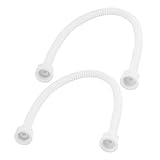 uxcell　湯沸かし器用ホース　シャワーホース　給湯器用　2個入り　ホワイト　クリア　硬質プラスチック　50cm