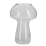 【ノーブランド品】ガラス花瓶 キノコ状 アンティーク プレゼント 雑貨 飾り 結婚式 容器 吊り下げ