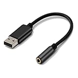 オーディオ変換ケーブル アダプタ 外付けサウンドカード USB to 3.5ｍｍ USBポート-4極 3.5mmミニジャック