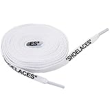 [HIROMARUjp] シューレース SHOELACE 靴ひも 平紐 8mm幅 スニーカー 120cm 140cm 160cm 全22色 (140cm, 4 ホワイト×ブラック)