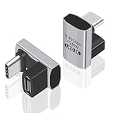 Duttek USB C変換アダプタU字, USB-C 変換 アダプタ、240W PD急速充電U字型 40Gbps Thunderbolt サポート8KビデオタイプCオスメスアダプター240W電力供給対応、ノートパソコン、タブレット、電話用、2個