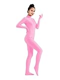Sheface Spandex One Piece Unitard Full Bodysuit Costume (X-Large, Pink)