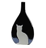 G-HOUSE（ジーハウス） 猫好き必見 陶製 可愛い猫の花瓶 フラワーベース トール HM-0503-T G－HOUSE オリジナルグッズ付き