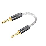 waveman 4.4mm バランス ケーブル 4.4mm 5極 バランス 接続 変換 4.4 mm to 4.4 mm 延長 ケーブル コード NW-WM1A NW-WM1Z ZX300 PHA-2A TA-ZH1ES に対応 7N 単結晶銅 10cm