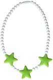 Stimtastic Chewable Silicone Beaded Stars Necklace Nontoxic BPA and Phthalate Free, Lime/white by St