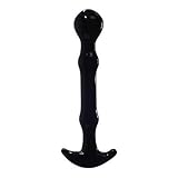 Dagly（TM）初心者、リップル小ビーズクリスタルプラグ、格安アナルおもちゃユニセックス大人のセックスのおもちゃのための黒いガラスのミニアナルアナルプラグ