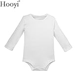 hooyi夏の赤ん坊の綿のスーツ幼児の固体白いジャンプスーツロンパース新生児赤ちゃんコスチューム (白1, 12Month)