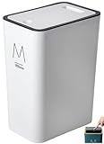 Wunnicx ゴミ箱 おしゃれ 15L*1 10リットル 15リットルストボックス 分別 キッチン い ふた付き リビー 袋が見えない 15リットル ゴミ箱 ごみゴミ箱 オフィス用 ホワイト おしゃれ ダスト一らし 洗面所 (ホワイト1,15L)